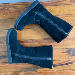 Ugg zip-up black suede boots